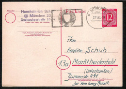 1946  Allii.Bes.  Ganzsache Mi P953, Aptierter Werbe-Ma-St München 23 - Ganzsachen