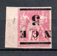 Col40 Colonies Nouvelle Calédonie 1881 N° 7 A Surcharge Renversée Neuf (X) Cote 70,00€ - Unused Stamps