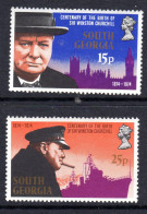 SOUTH GEORGIA - 1966 CHURCHILL CENTENARY SET (2V) FINE MNH ** SG 40-41 - South Georgia