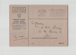 AG2594 HELVETIA  AFFAIRE MILITAIRE ARMEE SUISSE CP. TER FUS. 21 - FRIBURG TO BALE - Sellados