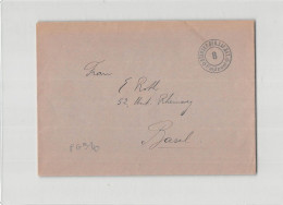 AG2596 HELVETIA FELDPOST 8 STABSKP. GEB. SAP. BAT. TO BASEL - Poststempel