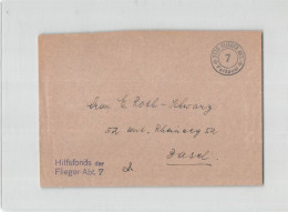 AG2598 HELVETIA FELDPOST 7 HILFSFONDS DER FLIEGER-ABT 7 TO BASEL - Poststempel