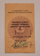 US Border Pass For Foreign Residents 1949 Passport, Pasaporte, Passeport, Reisepass - Documentos Históricos