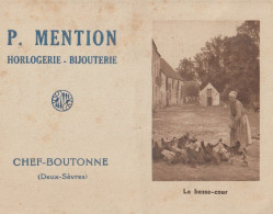 Calendrier 1950 . Chef-Boutonne (79) . P Menton . Horlogerie Bijouterie . - Petit Format : 1941-60