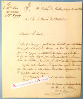 ● L.A.S 1824 Duc De CRILLON Château De CRILLON Oise - Comte De CORBIERE Duc D'Angoulême Lettre Autographe Pair De France - Personnages Historiques