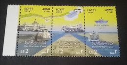 Egypt  2014 - ( New Suez Canal Project ) - Complete Set 3 Stamps With Corner Margin - MNH - Ongebruikt