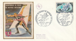 M 1399) Frankreich 1971 Mi# 1739 FDC: Weltmeisterschaft Eiskunstlauf - Paarlauf - Patinaje Artístico