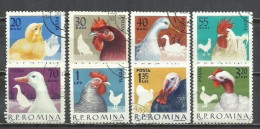 0430X-RUMANIA SERIE COMPLETA AVES GRANJA DOMESTICOS 1908/1915 AÑO 1963 - Gallinacées & Faisans