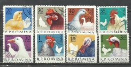 0430Y-RUMANIA SERIE COMPLETA AVES GRANJA DOMESTICOS 1908/1915 AÑO 1963 - Hühnervögel & Fasanen