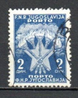 Yugoslavia, 1946, Star & Torches, 2d/Dark Blue, USED - Timbres-taxe