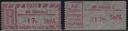 1968 - GDR (East Germany) - Registered Mail Stamps [Michel 2] - Used