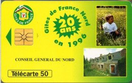 Télécartes : Carte Téléphonique › Gites De France Nord - F659 - 1996