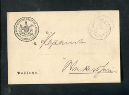 "WUERTTEMBERG" 1898, Karte "Postsache GENERALDIREKTION DER K. WUERTT. POSTEN U. TELEGRAPHEN" K1 "NIEDERSTETTEN" (7463) - Lettres & Documents