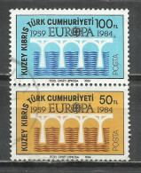 0431G-SERIE COMPLETA CHIPRE TURCO, TURQUIA EUROPA 1984 Nº 127/128 - Gebraucht