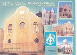 THE SYNAGOGUES OF TRANSYLVANIA ,EXHIBITION PHILATELIQIE ROMANIA- ISRAEL,SHEET 2000 ROMANIA. - Ongebruikt