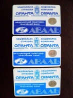 3 Different Colors Or Back Side Text Type Cards Phonecard OVAL Chip Aval Bank Oranta 840 Units  UKRAINE - Ucrania