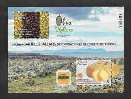 Vtaebm.SE)2021 SPAIN, GASTRONOMY OF THE BALEARIC ISLANDS, TWO STAMPS DEDICATED TO LAS OLIVAS DE MALLORCA AND MAHÓN CHE - Usados