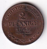 MONEDA DE ALEMANIA DE 2 PFENNIG DEL AÑO 1869 LETRA B  (COIN) - 2 Pfennig