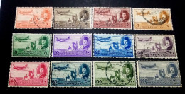 EGYPT AIRMAIL 1947, Complete SET Of KING FAROUK , AIRPLANE DC-3 OVER DELTA DAM, VF - Usati