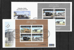 2010 Joint Gibraltar And Malta, BOTH OFFICIAL FDC'S WITH BLOCS OF 4 STAMPS: Relationship / Canons - Joint Issues