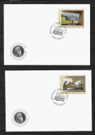 2013 Joint Liechtenstein And Russia, PAIR OF 2 SINGLE FDC'S LIECHTENSTEIN: Painter Eugen Zotov - Joint Issues