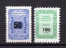 1963 TURKEY OVERPRINTED OFFICIAL STAMPS MNH ** - Francobolli Di Servizio