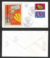 SD)1973 ANDORRA ON FIRST DAY, TELECOMMUNICATIONS, EUROPE COMMON DESIGN, XF - Otros & Sin Clasificación