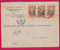 CONGO FRANCAIS OUESSO AEF POUR GOTEBORG SUEDE 1934 LETTRE - Storia Postale