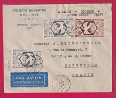 CONGO FRANCAIS DOLISIE 1946 AEF POUR MARSEILLE PAR AVION LETTRE - Briefe U. Dokumente