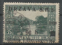 Yugoslavia Kingdom SHS Bosnia Jugoslawien Mi.12 With ERROR: Missing Mask On Left 35 And Distorted 0 Of 90 Used 1918 - Gebruikt