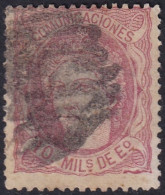 Spain 1870 Sc 164 España Ed 105 Used Heavy Cancel - Used Stamps