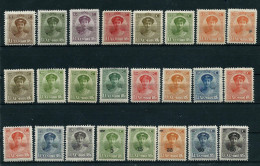 Lot De 24 Timbres **  N° 119/131 ( M: 122/133) + Surchargés - 1921-27 Charlotte Voorzijde