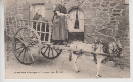 CPA (située à Saint-Suliac) La Vie Aux Champs Le Départ Pour La Foire (attelage Avec âne Et 2 Fermières Très Beau Plan) - Saint-Suliac