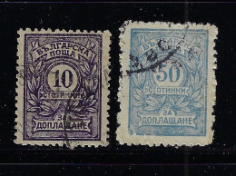 BULGARIA 1915 POSTAGE DUE SCOTT  #J30,J33 USED - Usados