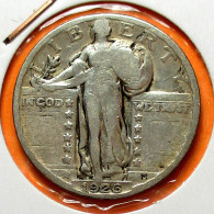 USA. ETATS UNIS. QUARTER DOLLAR 1926.  B++ .  2 Photos. Argent  Silver - 1892-1916: Barber