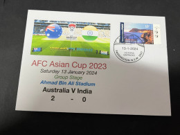 1-2-2024 (3 X 2) AFC Asian Cup 2023 (Qatar) Australia (2) V India (0) - 13-1-2024 - With OZ Stamp - Altri & Non Classificati