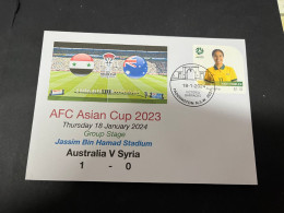 1-2-2024 (3 X 2) AFC Asian Cup 2023 (Qatar) Australia (1) V Syria (0) - 18-1-2024 - With Matildas Football Stamp - Other & Unclassified