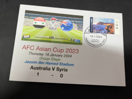 1-2-2024 (3 X 2) AFC Asian Cup 2023 (Qatar) Australia (1) V Syria (0) - 18-1-2024 - With OZ Stamp - Andere & Zonder Classificatie
