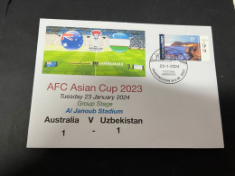 1-2-2024 (3 X 2) AFC Asian Cup 2023 (Qatar) Australia (1) V Uzbekistan (1) - 23-1-2024 - With OZ Stamp - Altri & Non Classificati