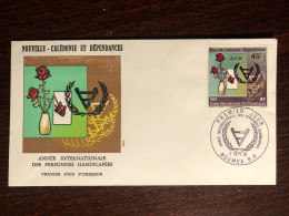 NEW CALEDONIA NOUVELLE CALEDONIE FDC COVER 1981 YEAR DISABLED PEOPLE HEALTH MEDICINE - Lettres & Documents