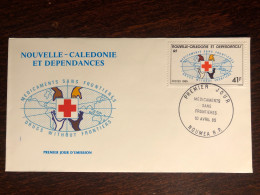 NEW CALEDONIA NOUVELLE CALEDONIE FDC COVER 1985 YEAR RED CROSS HEALTH MEDICINE - Covers & Documents