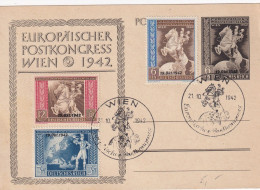 AUSTRIA 1942 - ANK 820-822 On Postcard "Europäischer Postkongress" - Brieven En Documenten