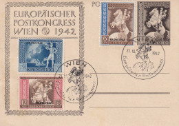 AUSTRIA 1942 - ANK 820-822 On Postcard "Europäischer Postkongress" - Cartas & Documentos