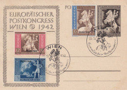 AUSTRIA 1942 - ANK 820-822 On Postcard "Europäischer Postkongress" - Storia Postale