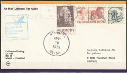 BRD Flugpost /Erstflug LH437 DC10  Miami - Frankfurt 10.5.1980 Ankunftstempel 11.5.80  ( FP 362) - First Flight Covers