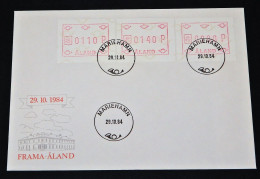 Åland FDC 1984 Machine Stamps, ATM Labels MiNo 1 - Aland