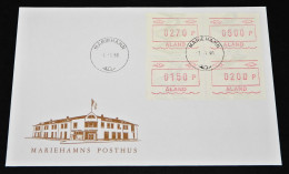 Åland FDC 1990 Machine Stamps, ATM Labels MiNo 4 - Aland