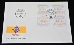 Åland FDC 1993 Machine Stamps, ATM Labels MiNo 5y - Aland