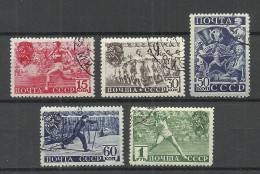 RUSSLAND RUSSIA 1940 Michel 753 - 757 O Körperkultur Sport - Used Stamps