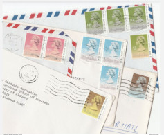 Collection 5 X Diff Franking HONG KONG Covers 1980s -1990s AIR MAIL  To GB  China Cover Stamps - Cartas & Documentos